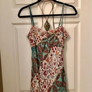Women'sTop - Australian Boutique, Multi Print, Decorative Shell in center, Med.